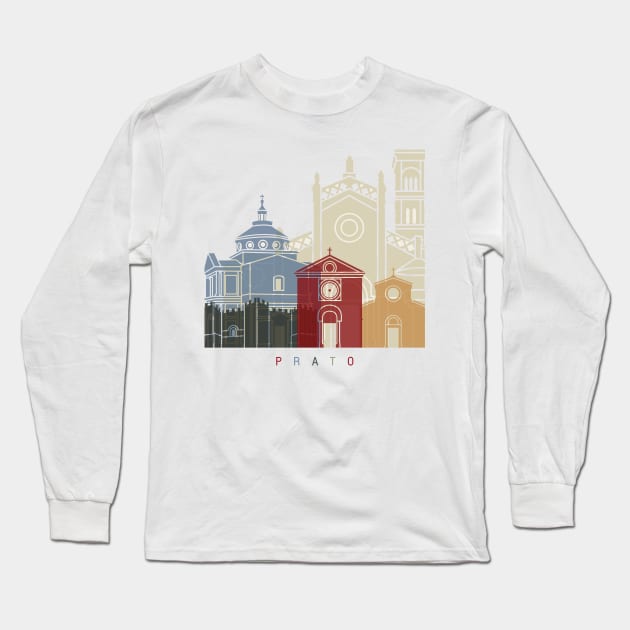 Prato skyline poster Long Sleeve T-Shirt by PaulrommerArt